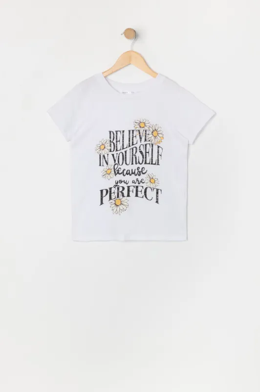 T-shirt à imprimé Believe in Yourself pour fille sold by Urban Planet
