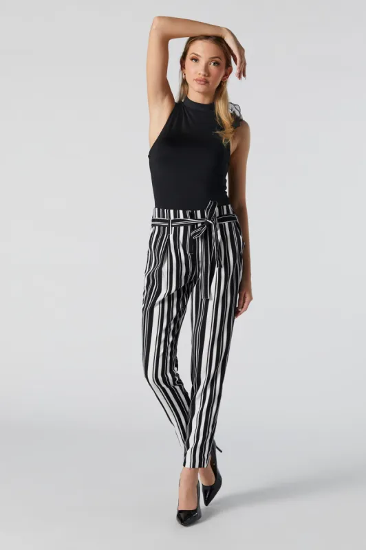 Pantalon Rayé à taille haute roulée sold by Urban Planet