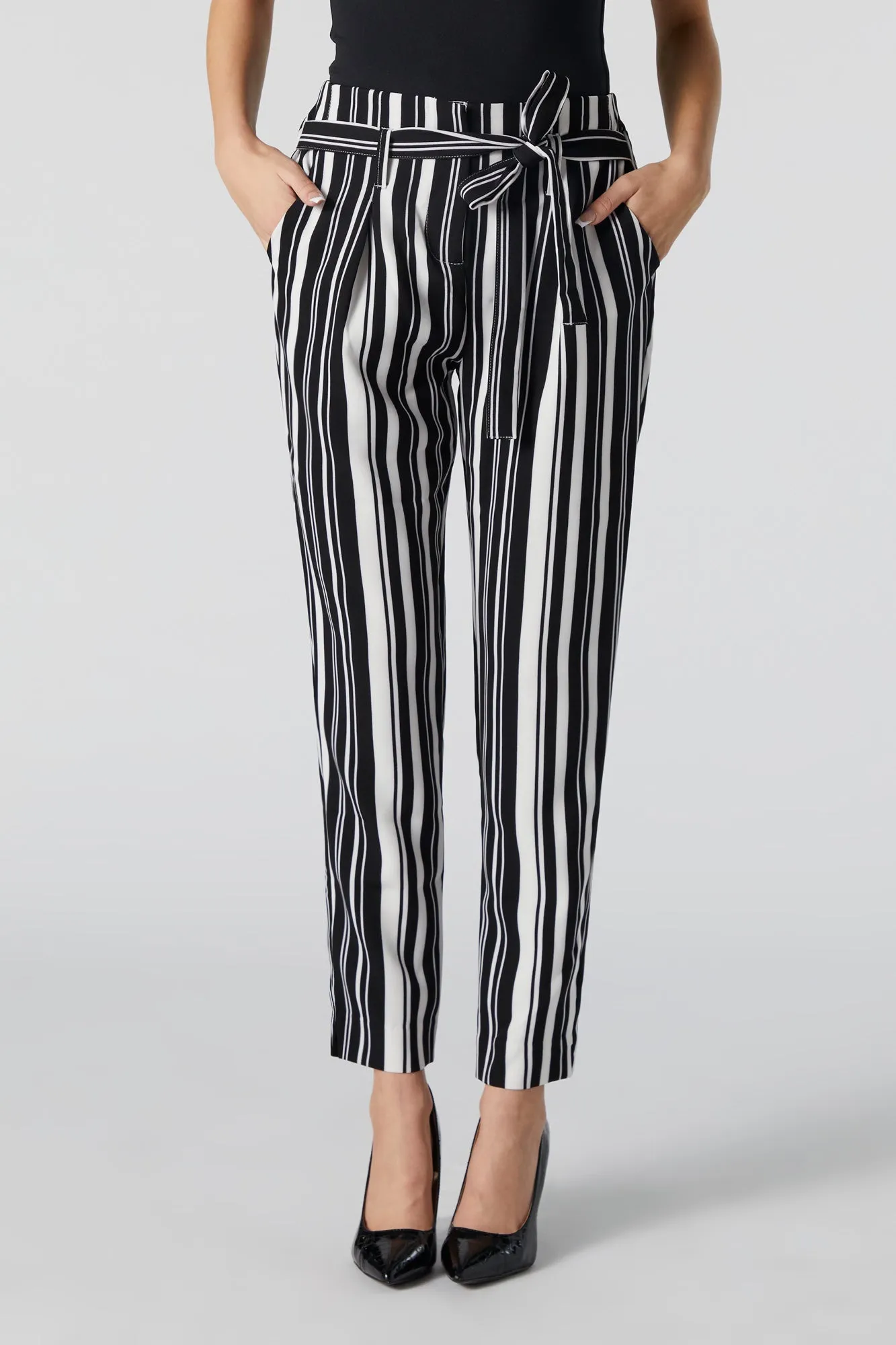 Pantalon Rayé à taille haute roulée sold by Urban Planet product image thumbnail 2