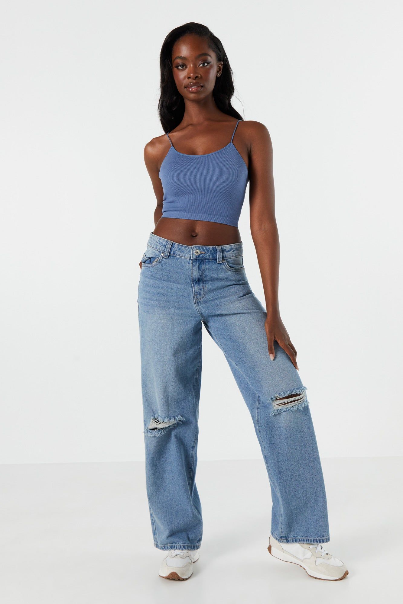 Coloured Seamless Ribbed Bungee Cami sold by Urban Planet product image thumbnail 9