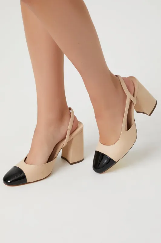 Colourblock Pointed Toe Block Heel sold by Urban Planet