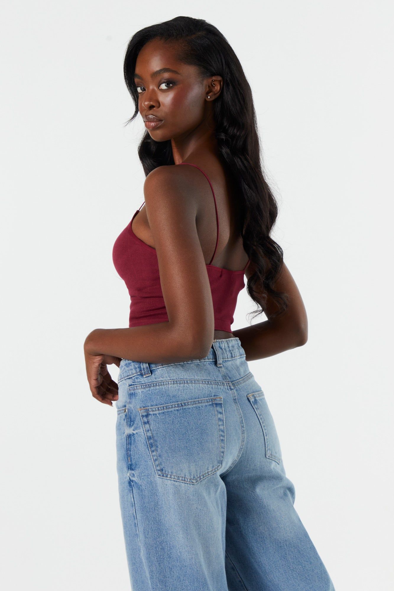 Coloured Seamless Ribbed Bungee Cami sold by Urban Planet product image thumbnail 14