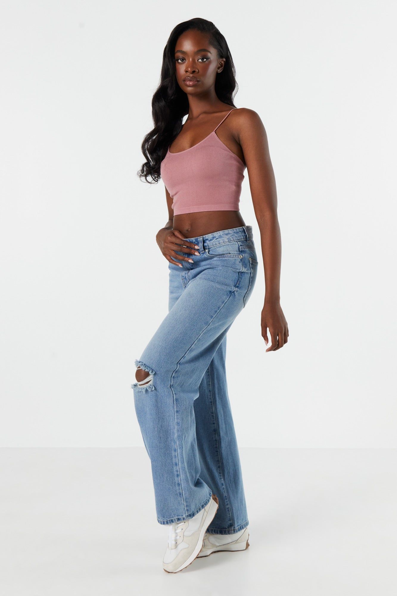 Coloured Seamless Ribbed Bungee Cami sold by Urban Planet product image thumbnail 12