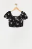 Girls Linen Floral Print Puff Sleeve Top sold by Urban Planet