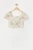 Girls Linen Floral Print Puff Sleeve Top sold by Urban Planet