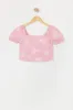 Girls Linen Floral Print Puff Sleeve Top sold by Urban Planet
