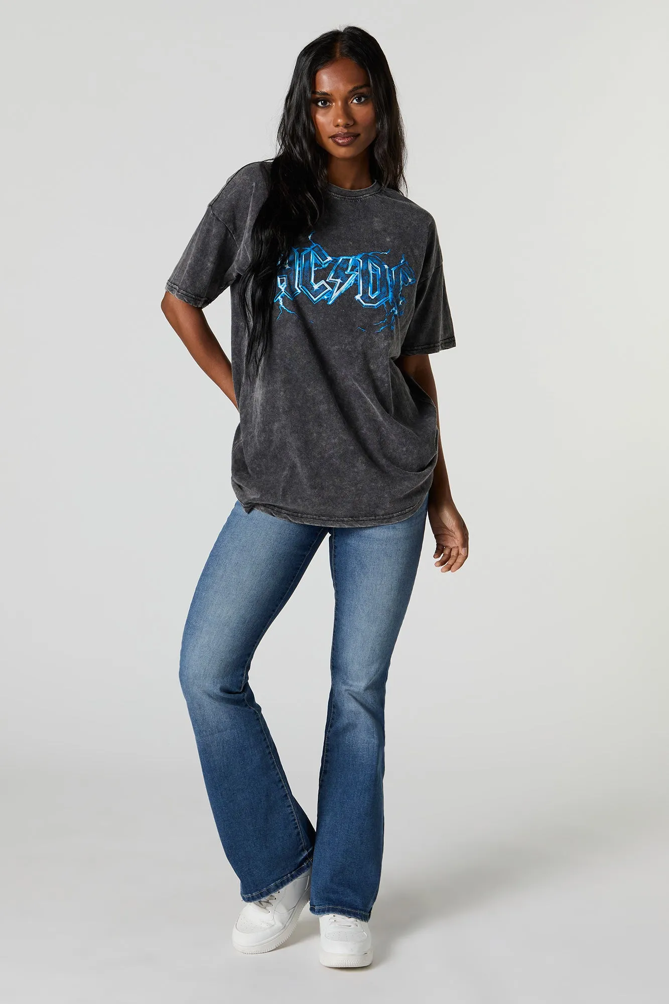 ACDC Wash Graphic Boyfriend T-Shirt sold by Urban Planet product image thumbnail 4