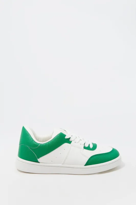 Girls Low Top Colour Block Lace Up Sneaker made by Urban Planet