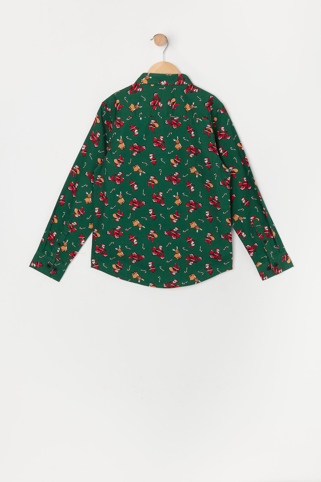 Boys Santa Print Button-Up Top sold by Urban Planet product image thumbnail 2