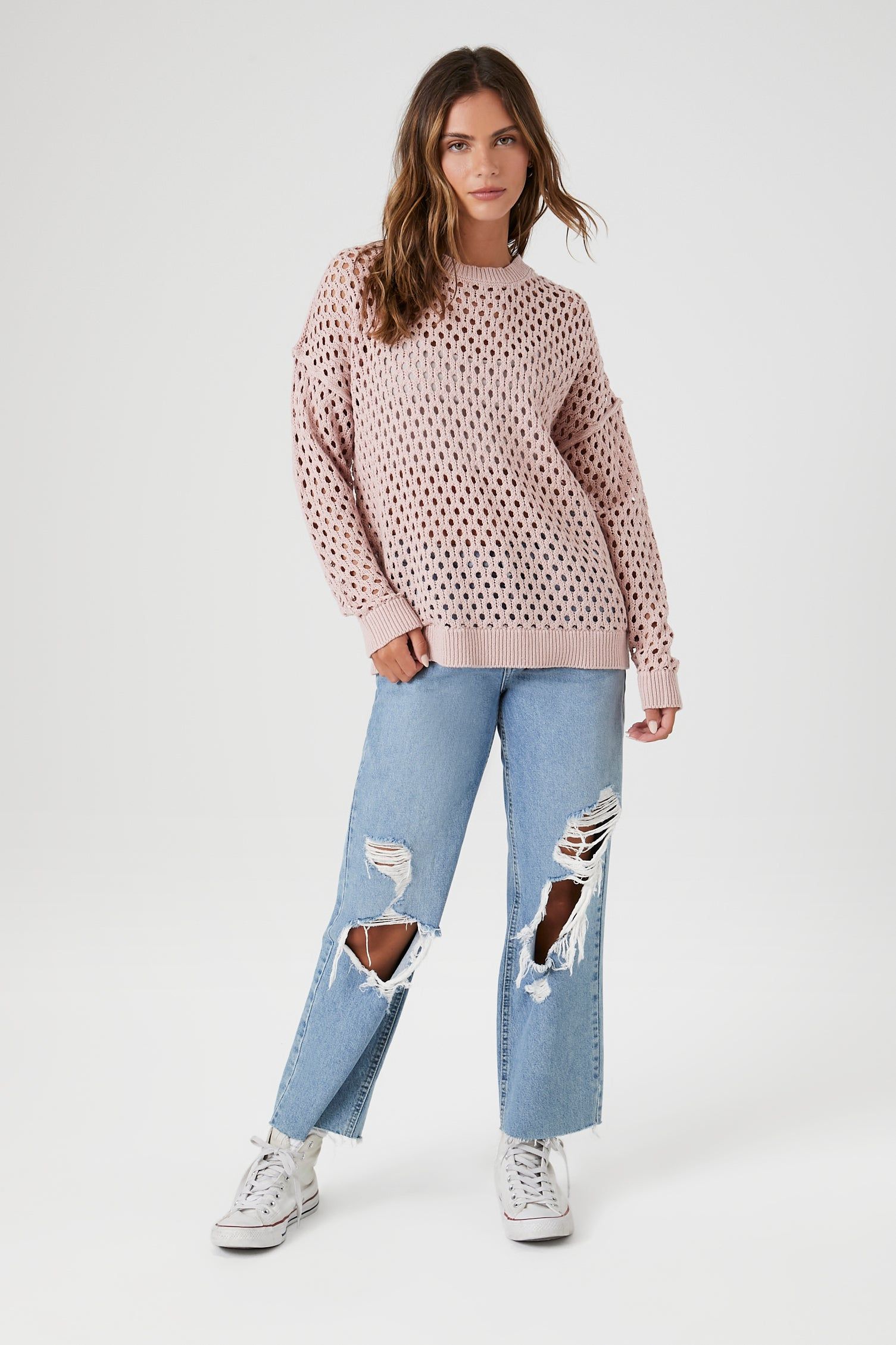 Chandail à manches longues en tricot ajouré sold by Urban Planet product image thumbnail 4