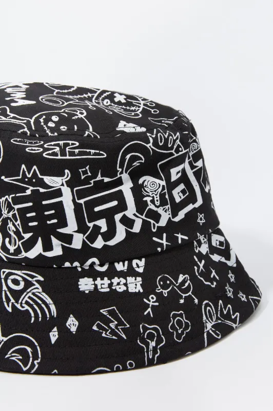 Graffiti Teddy Print Bucket Hat sold by Urban Planet