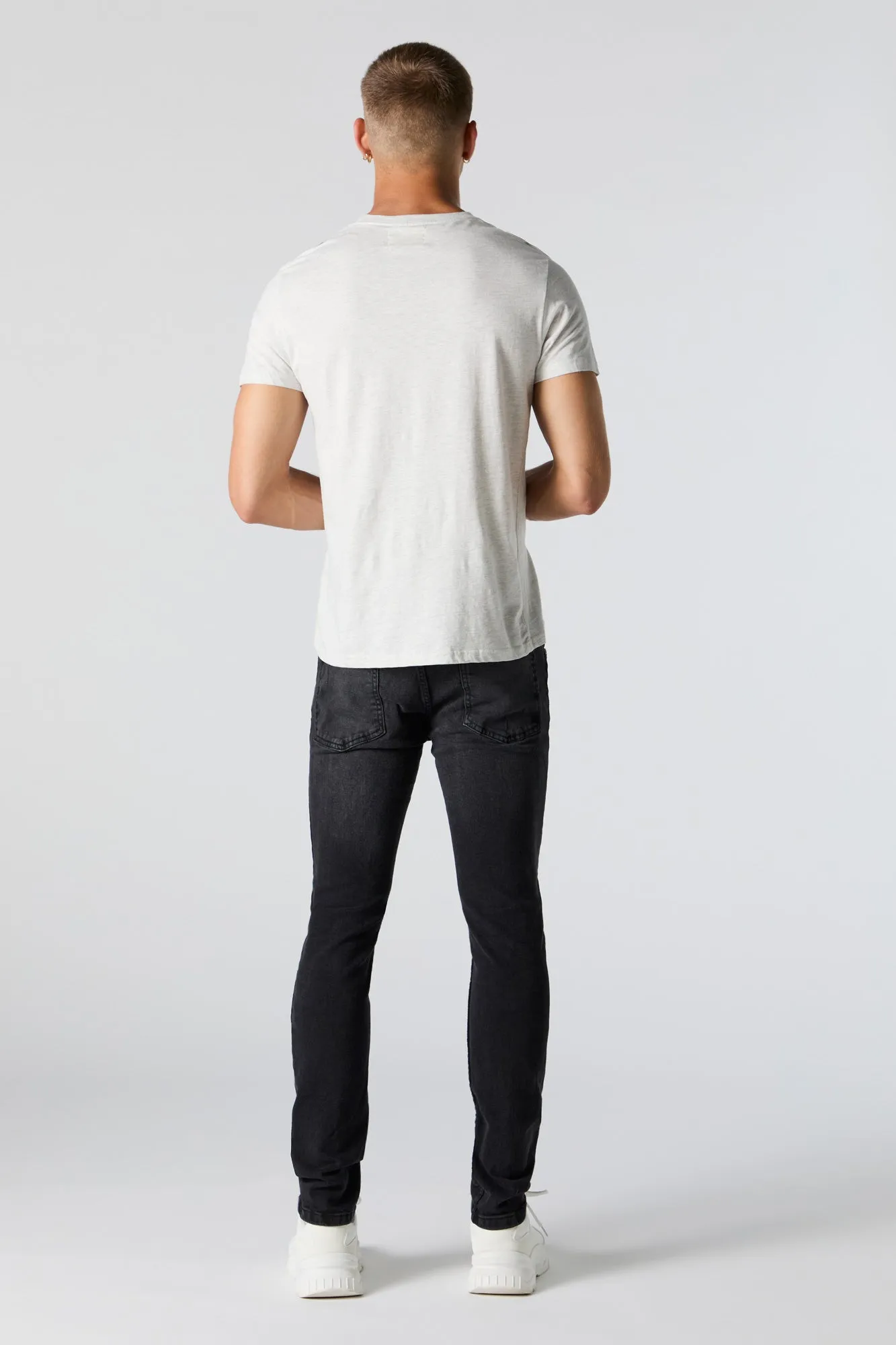 Black Wash Distressed Skinny Jean sold by Urban Planet product image thumbnail 3