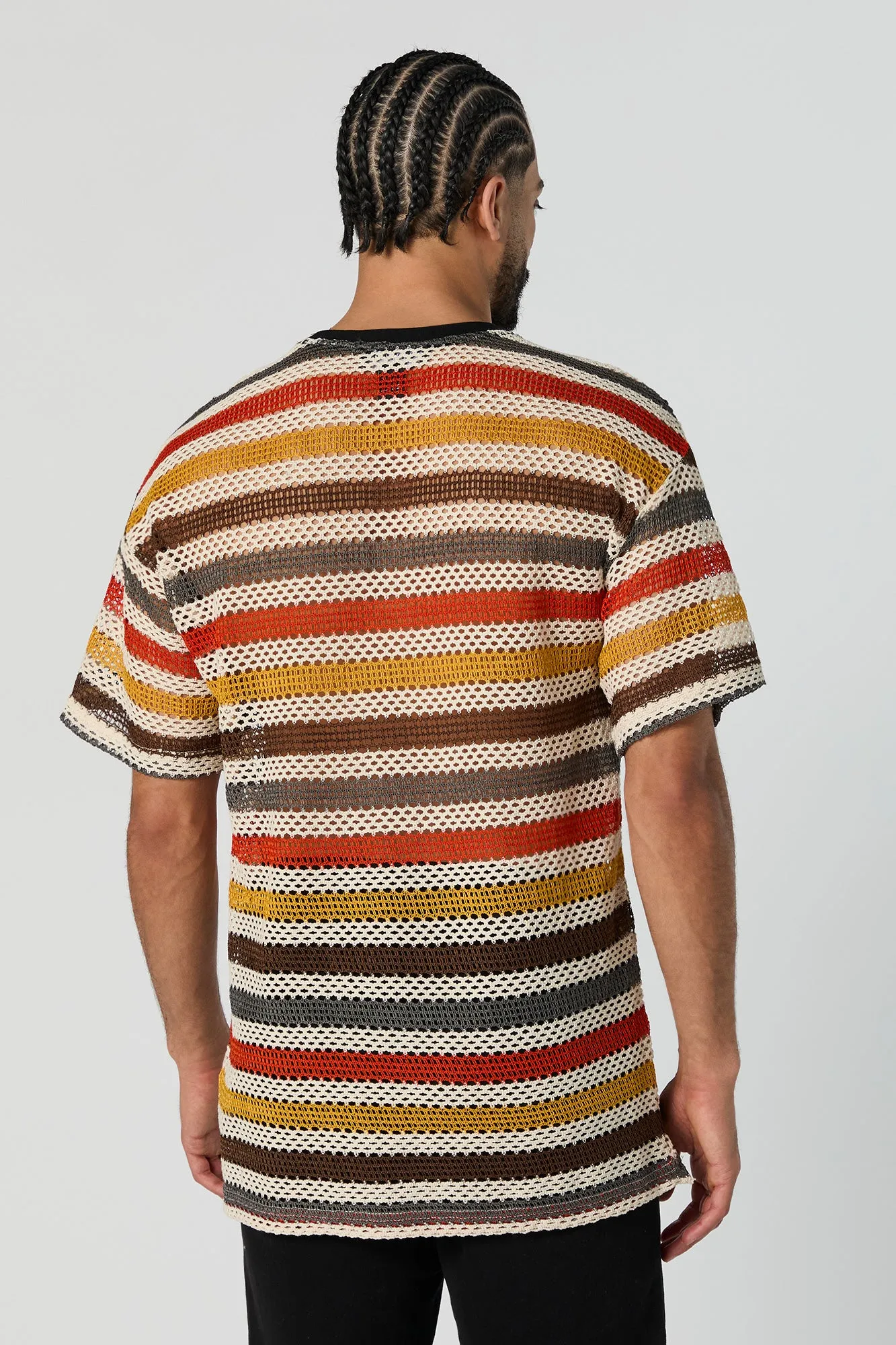 Striped Crochet Crewneck T-Shirt sold by Urban Planet product image thumbnail 5