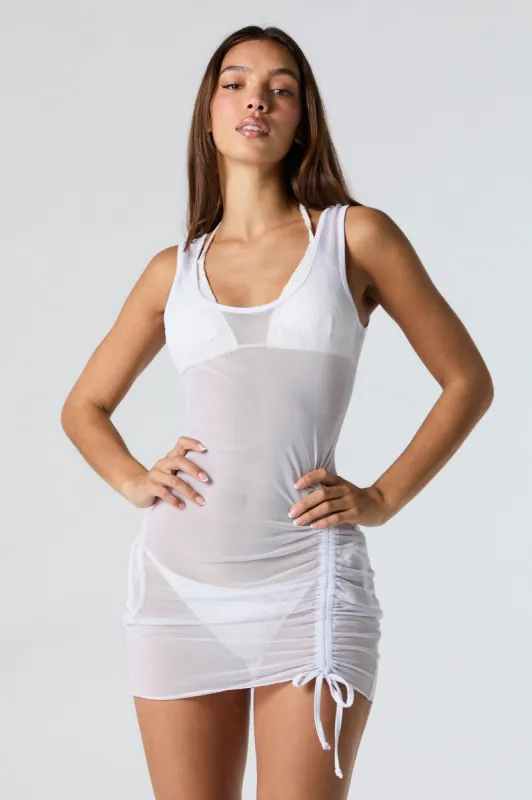 Mesh Drawstring Side Dress Cover Up sold by Urban Planet