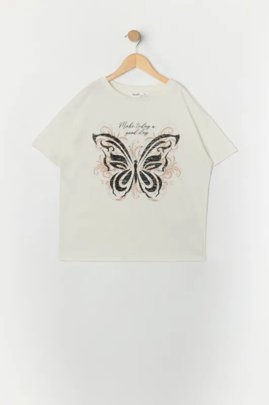 T-shirt surdimensionné délavé à imprimé Good Day pour fille sold by Urban Planet