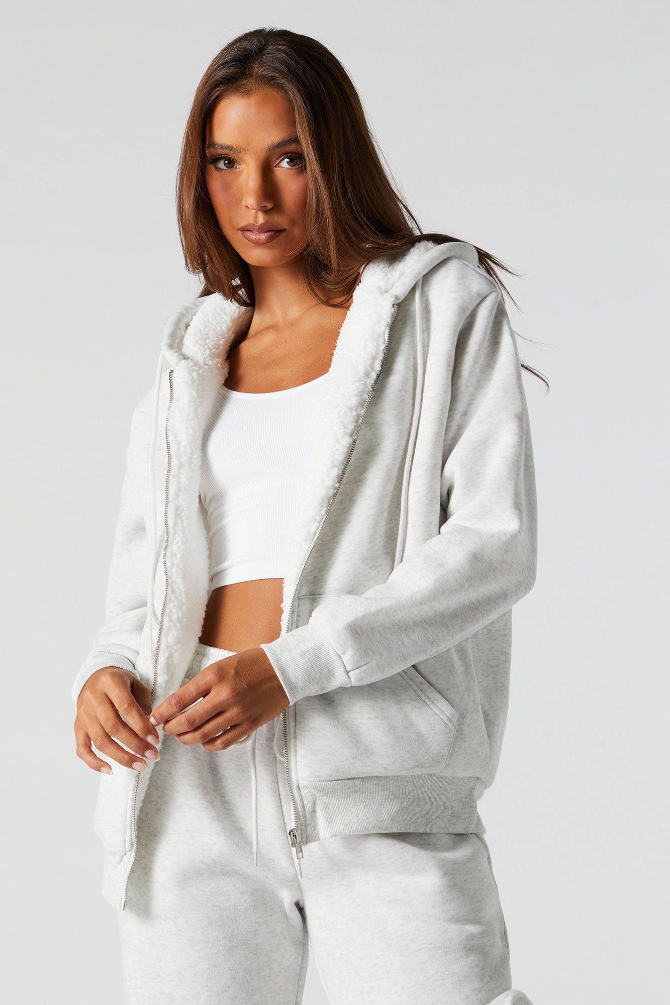 Faux Fur Lined Zip Up Hoodie sold by Urban Planet product image thumbnail 5