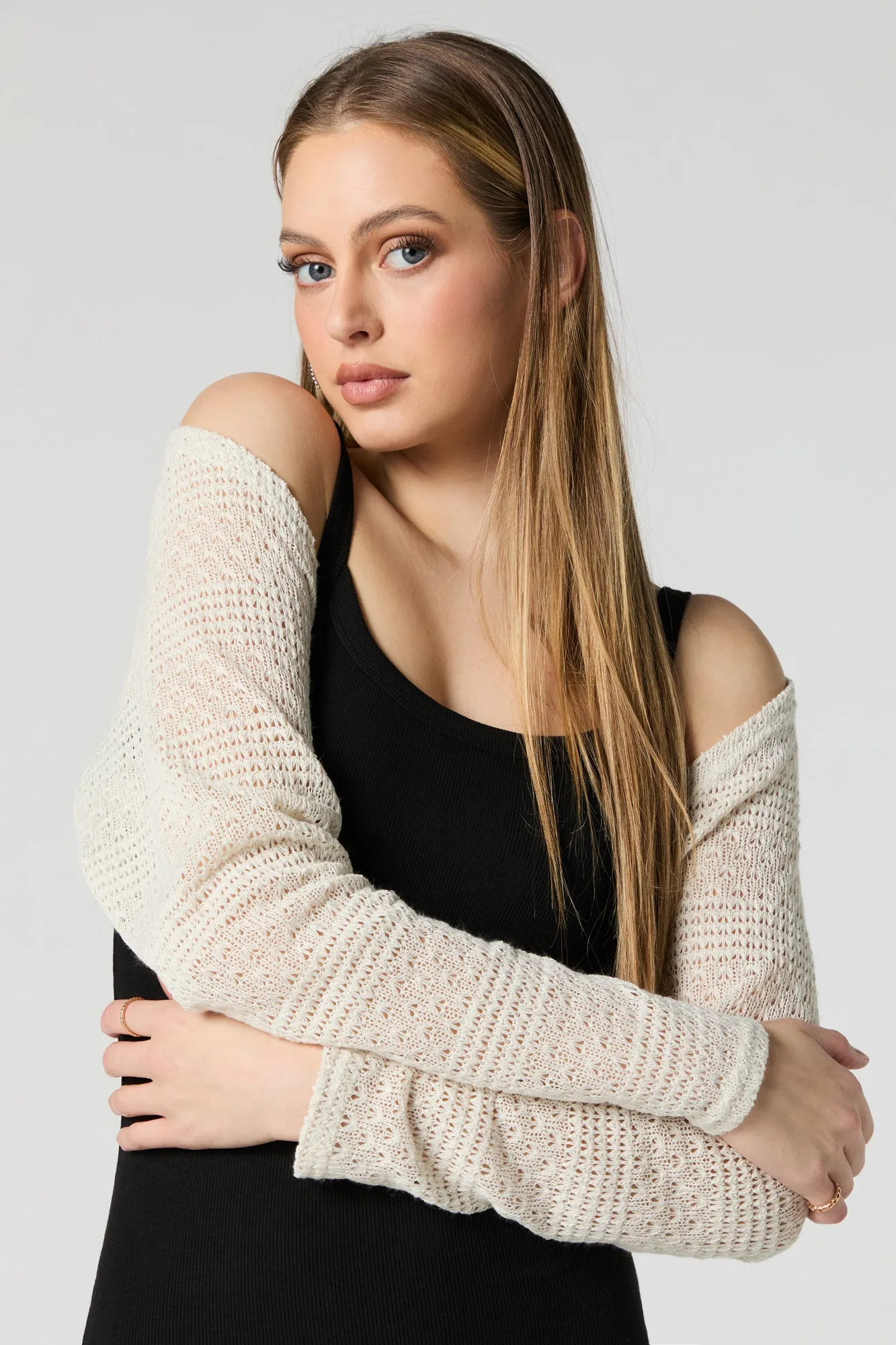 Veste courte en tricot de pointelle sold by Urban Planet product image thumbnail 4