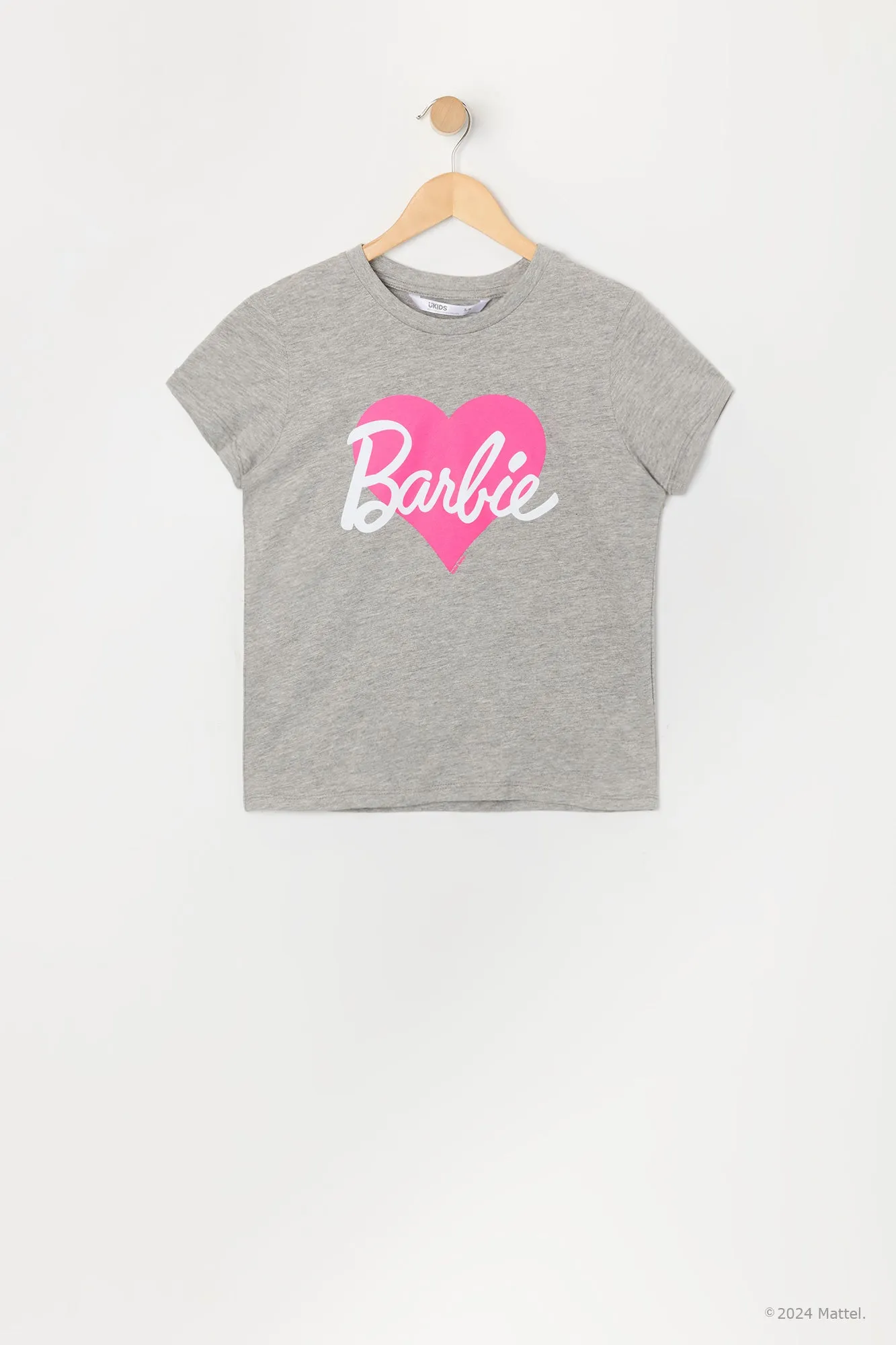 T-shirt gris à imprimé Barbie™ pour filles sold by Urban Planet