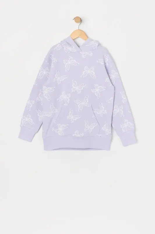 Haut à capuchon en molleton avec imprimé Papillon pour fille sold by Urban Planet