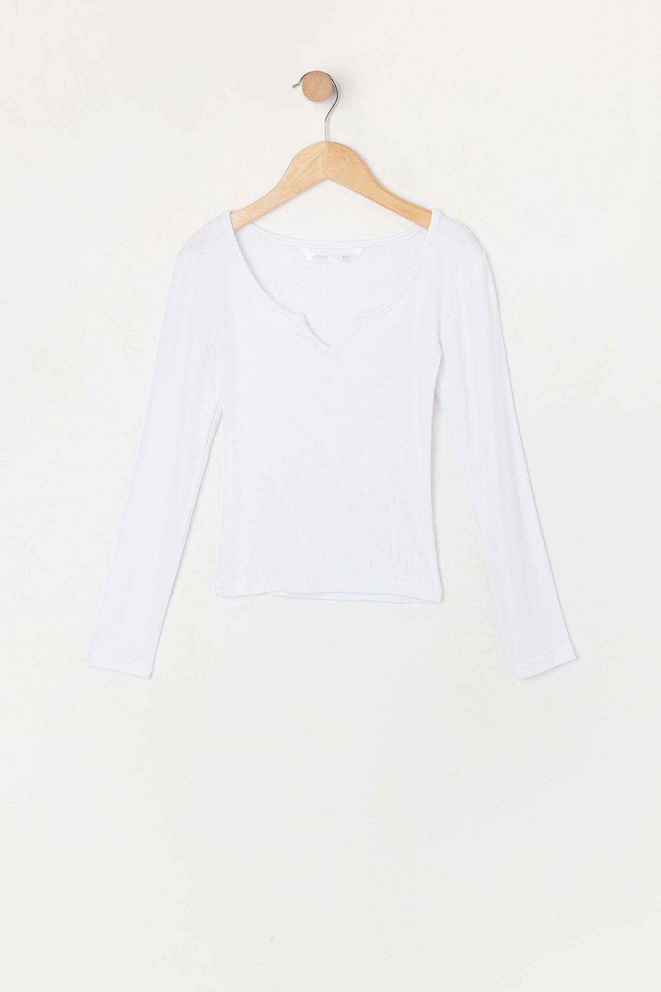 Girls Ribbed Notched Long Sleeve Top sold by Urban Planet product image thumbnail 5