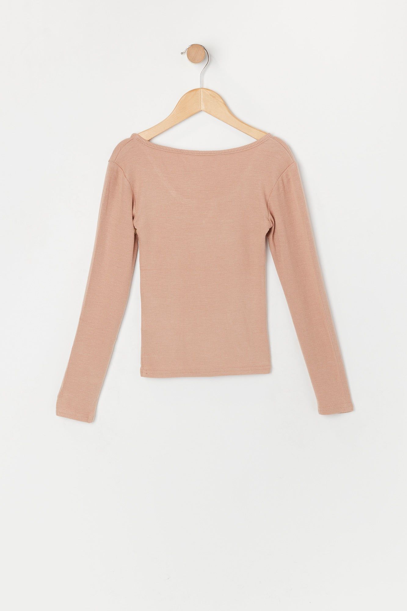 Girls Ribbed Notched Long Sleeve Top sold by Urban Planet product image thumbnail 2