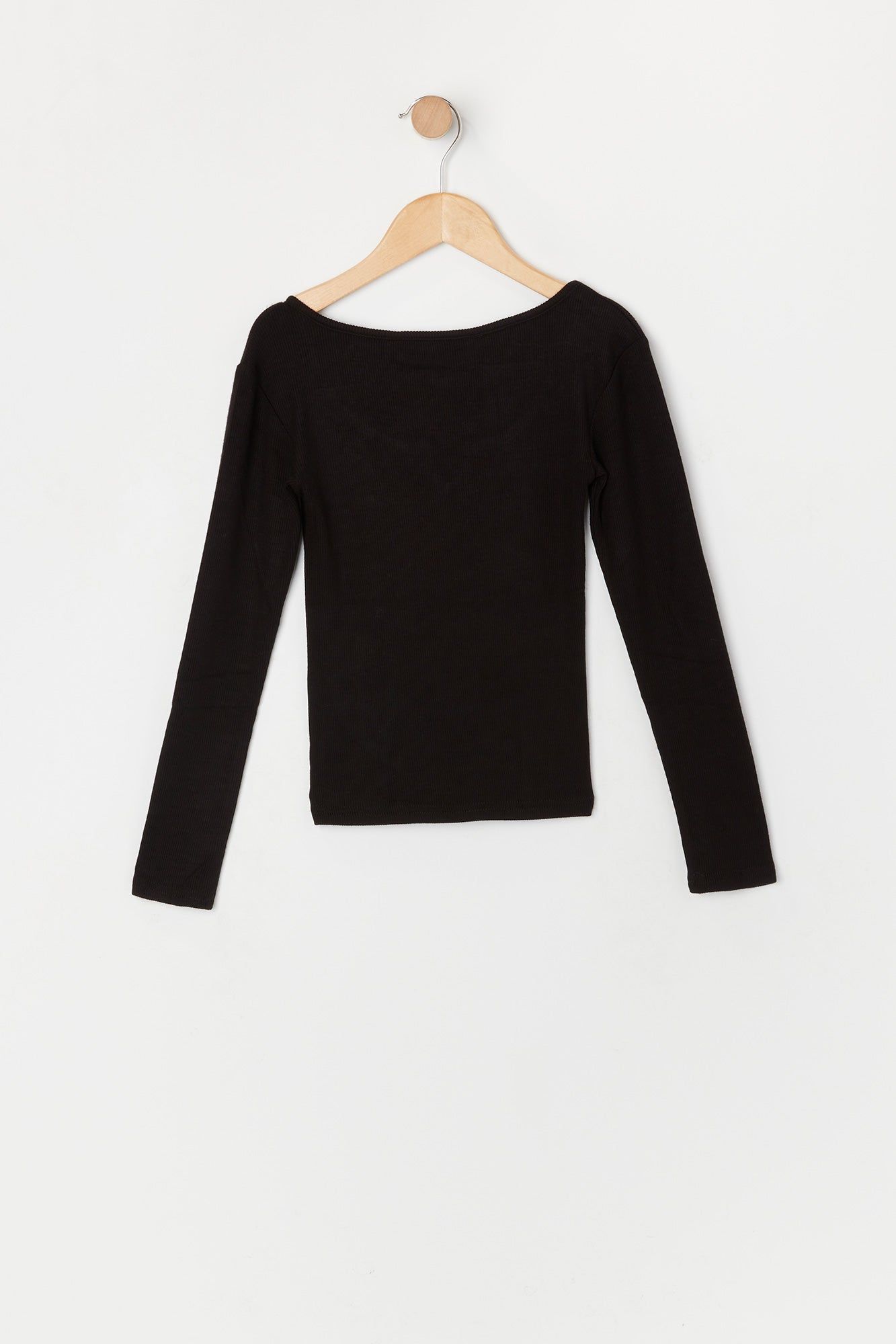 Girls Ribbed Notched Long Sleeve Top sold by Urban Planet product image thumbnail 4