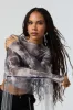 Abstract Print Mesh Long Sleeve Crop Top sold by Urban Planet
