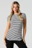 Striped Crew Neck Short Sleeve Top sold by Urban Planet