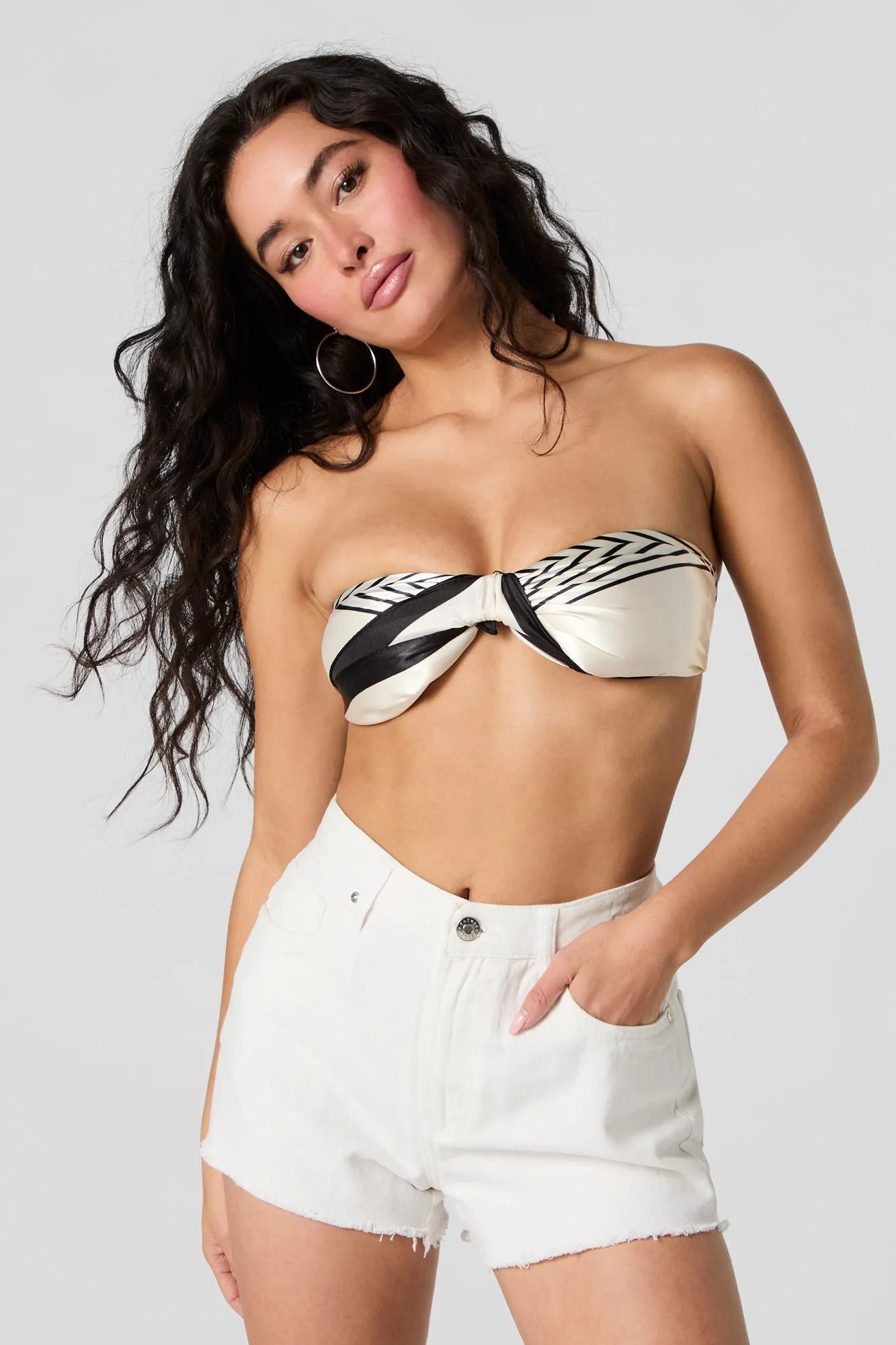 Border Print Satin Multiway Scarf sold by Urban Planet product image thumbnail 4