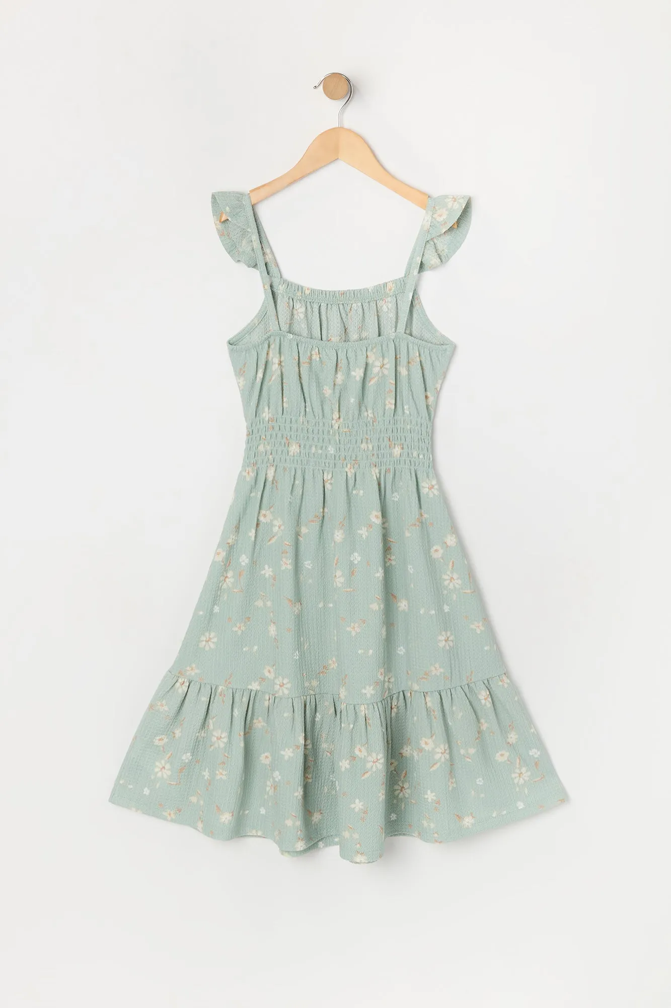 Robe fleurie à manches fluides froisées pour fille sold by Urban Planet product image thumbnail 2