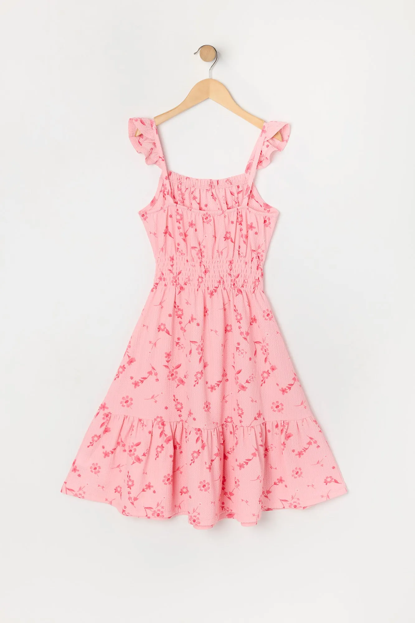 Robe fleurie à manches fluides froisées pour fille sold by Urban Planet product image thumbnail 4