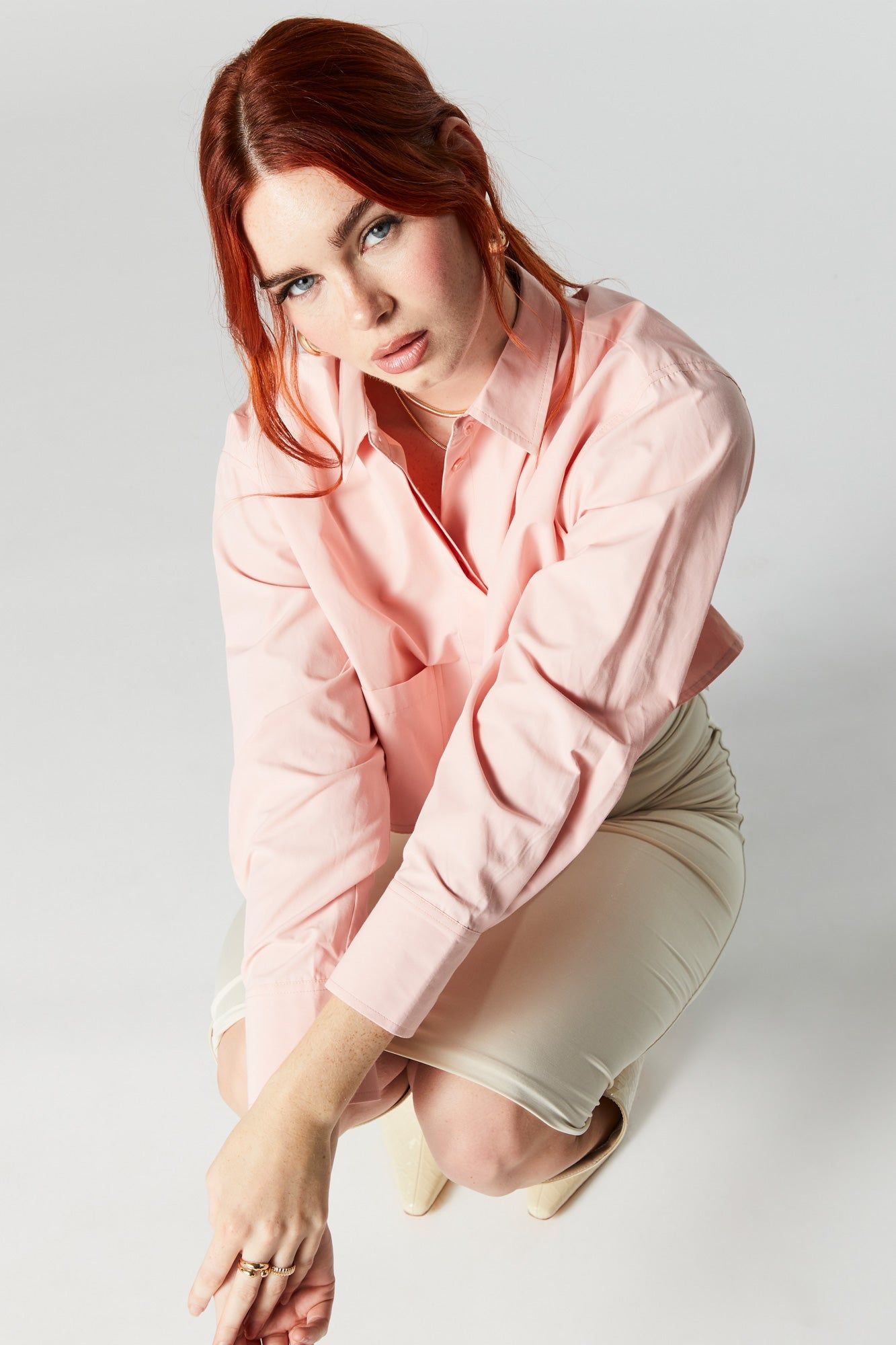 Cropped Button-Up Top sold by Urban Planet