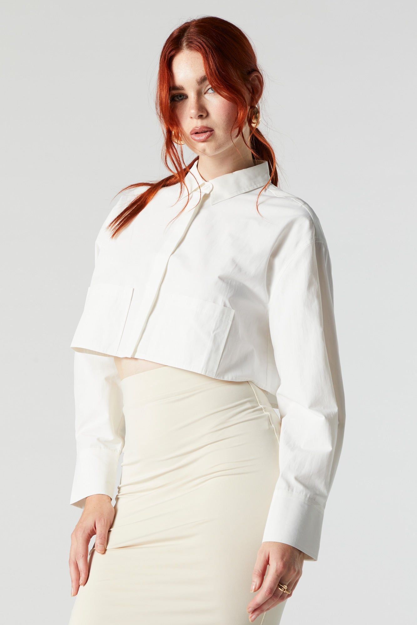 Cropped Button-Up Top sold by Urban Planet product image thumbnail 5