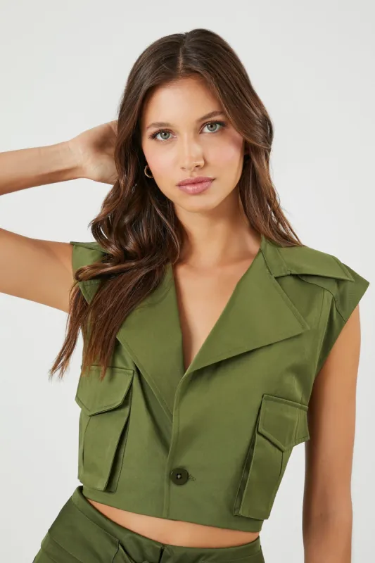 Cropped Cargo Vest sold by Urban Planet