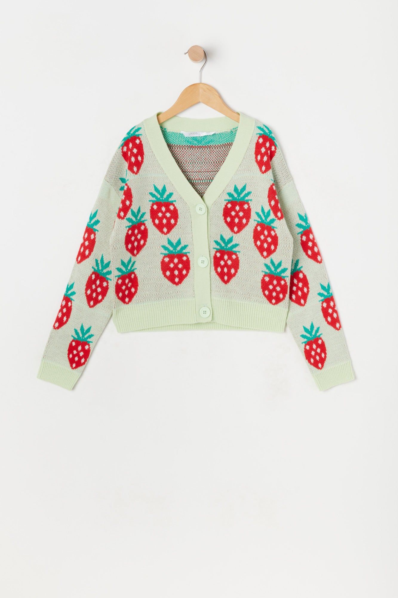 Cardigan boutonné en tricot à motif cachemire Fraise pour fille sold by Urban Planet