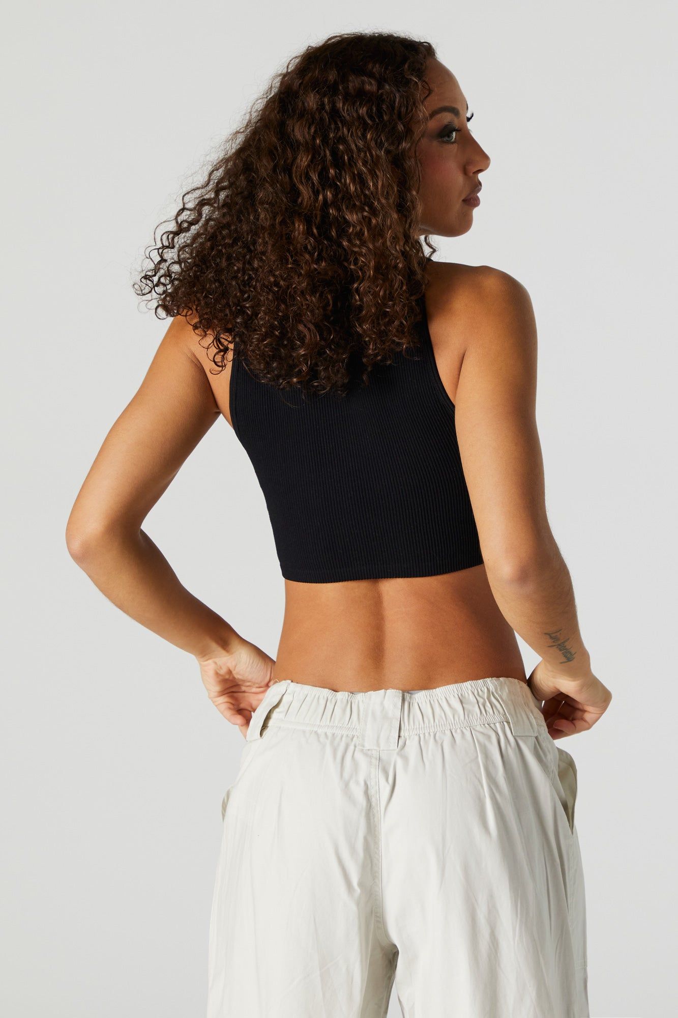 Seamless Ribbed Cropped Tank sold by Urban Planet product image thumbnail 5