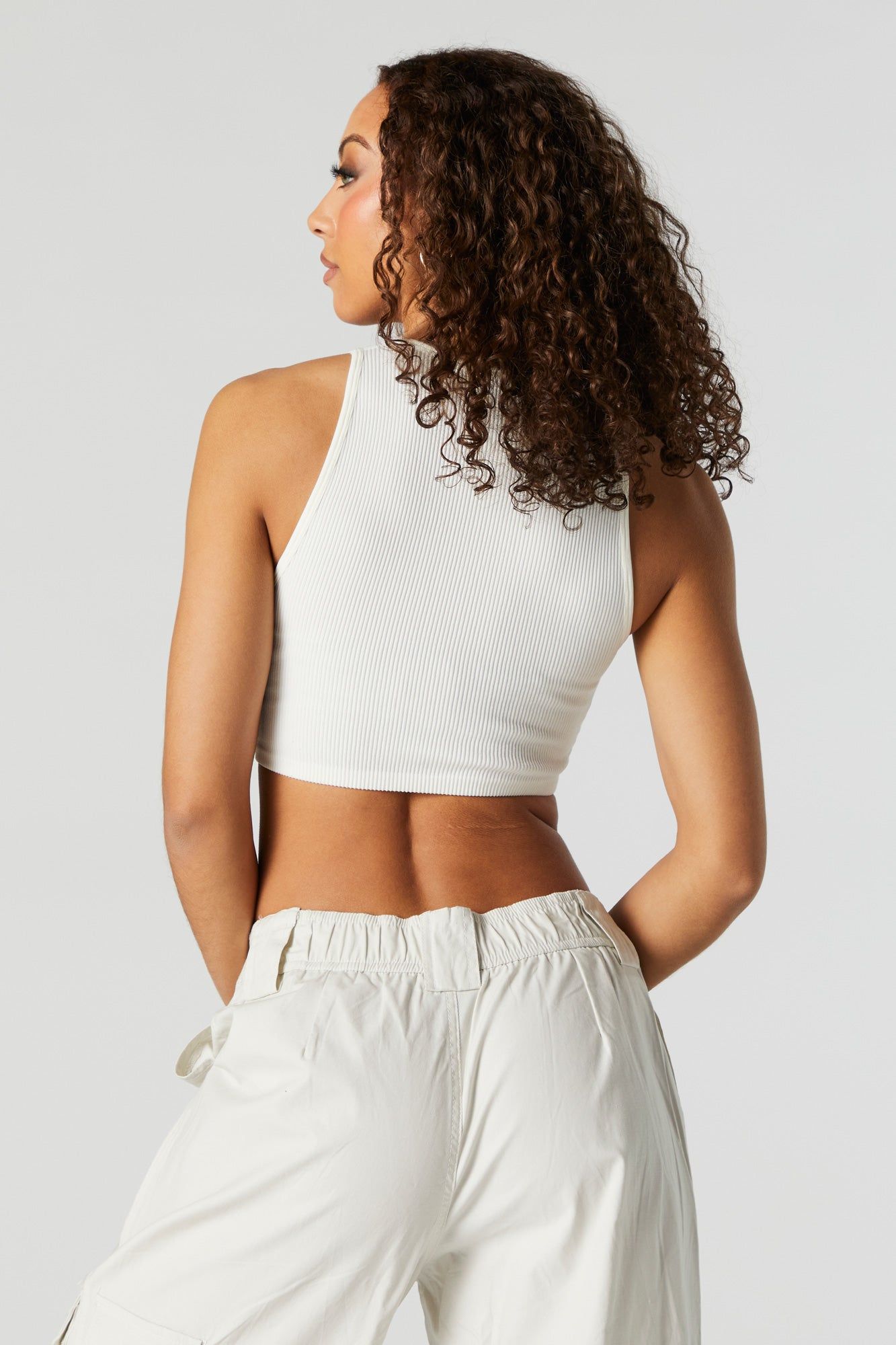 Seamless Ribbed Cropped Tank sold by Urban Planet product image thumbnail 2