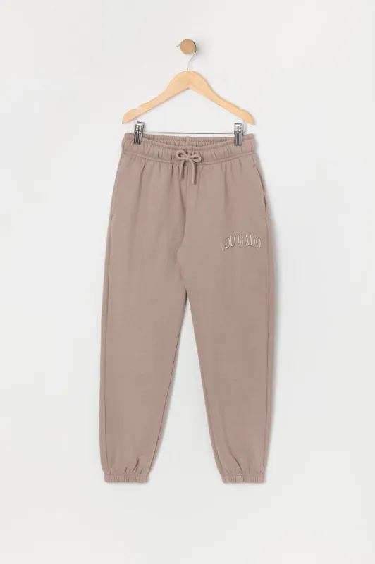 Jogger en molleton avec motif brodé Colorado pour fille sold by Urban Planet