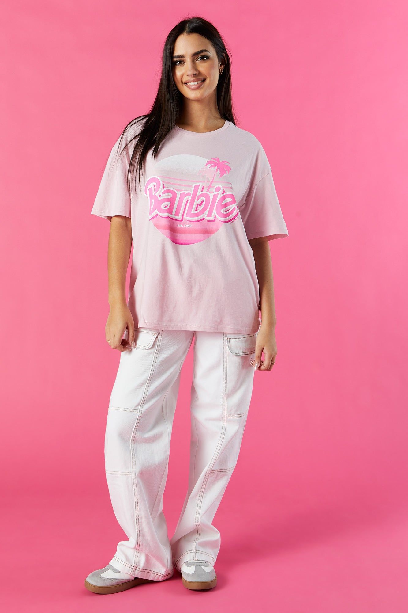 Barbie™ Pink Graphic Boyfriend T-Shirt sold by Urban Planet product image thumbnail 3