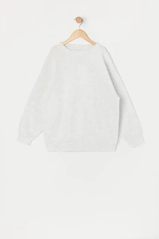 Girls Oversized Heathered Fleece Sweatshirt sold by Urban Planet