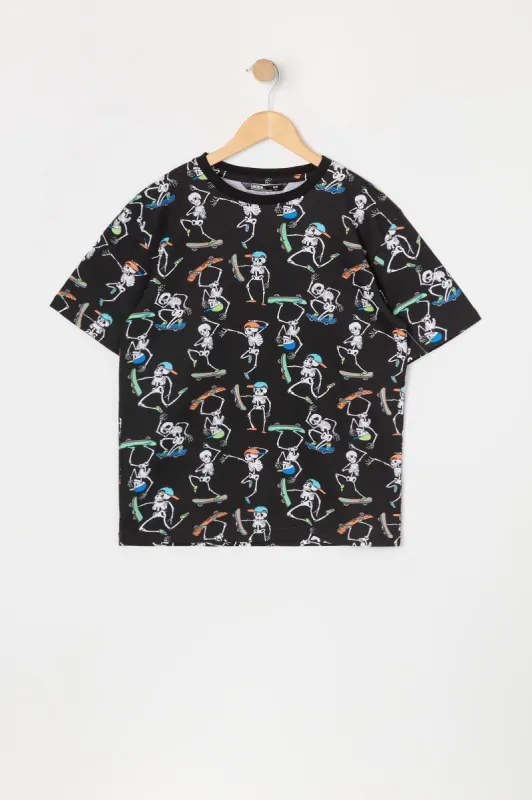 T-shirt à imprimé de squelette sur une planche à roulettes pour garçons sold by Urban Planet