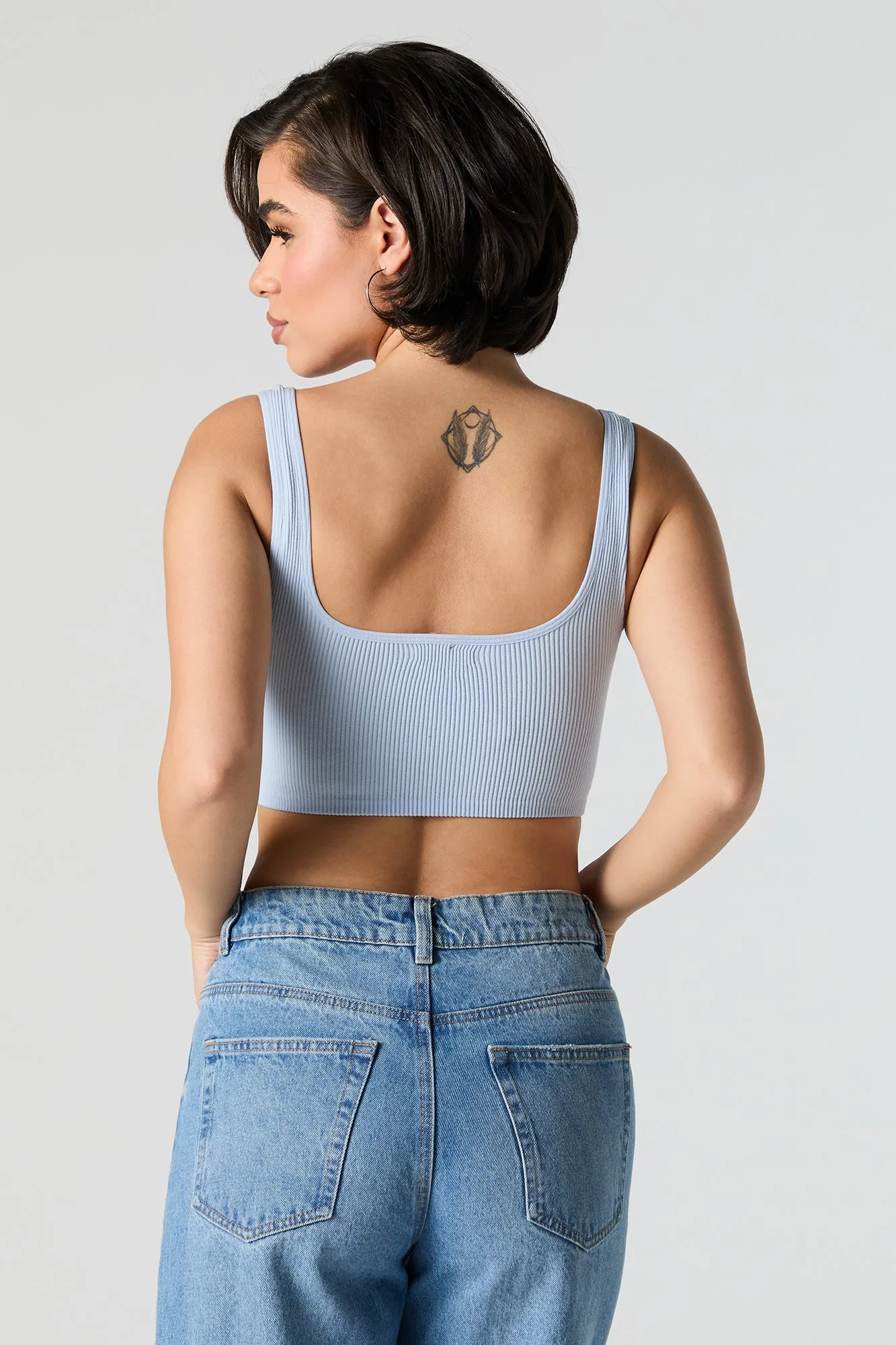 Débardeur ultracourt côtelé à encolure carrée sold by Urban Planet product image thumbnail 5