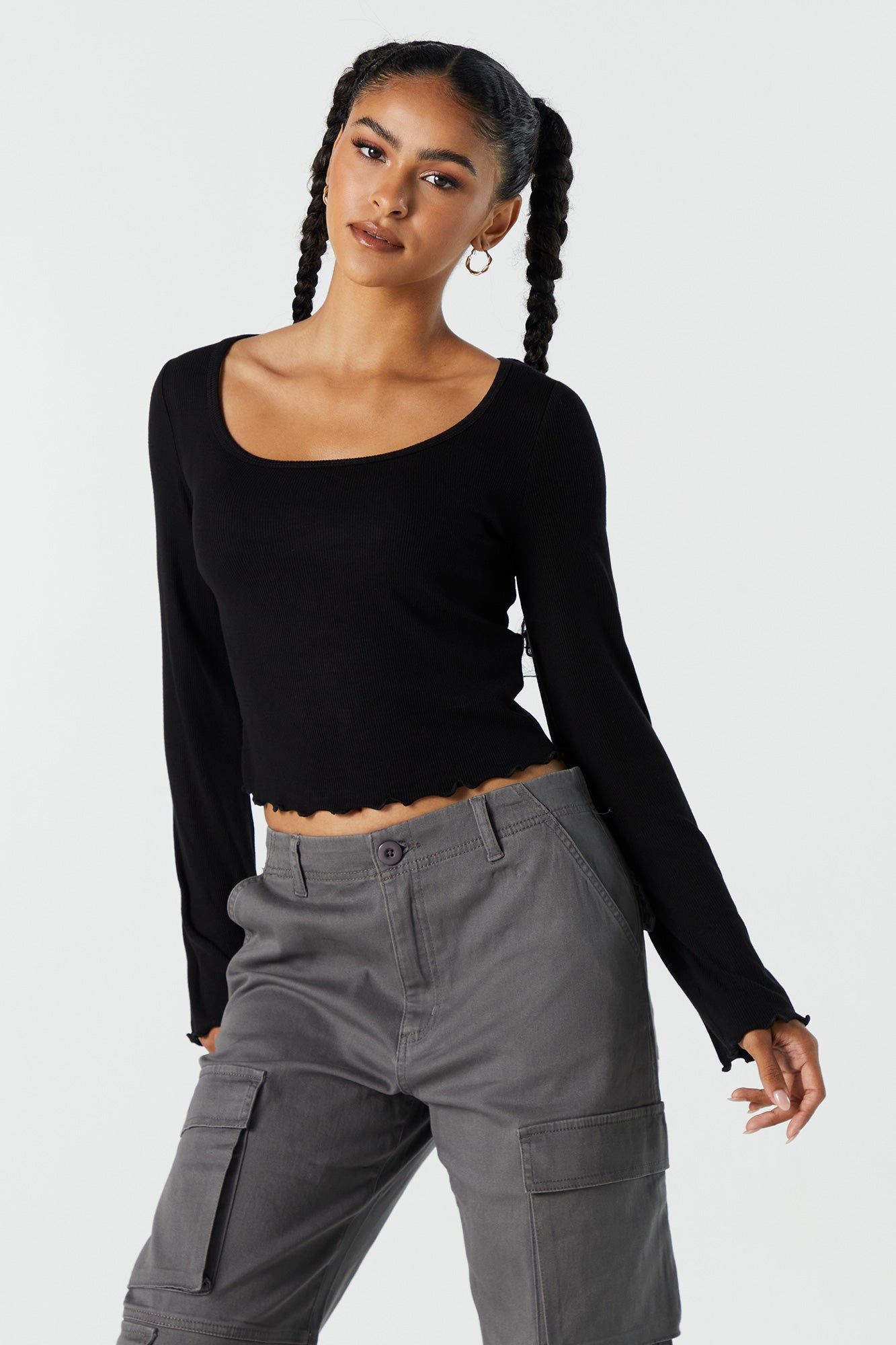 Ribbed Bell Sleeve Long Sleeve Top sold by Urban Planet product image thumbnail 2