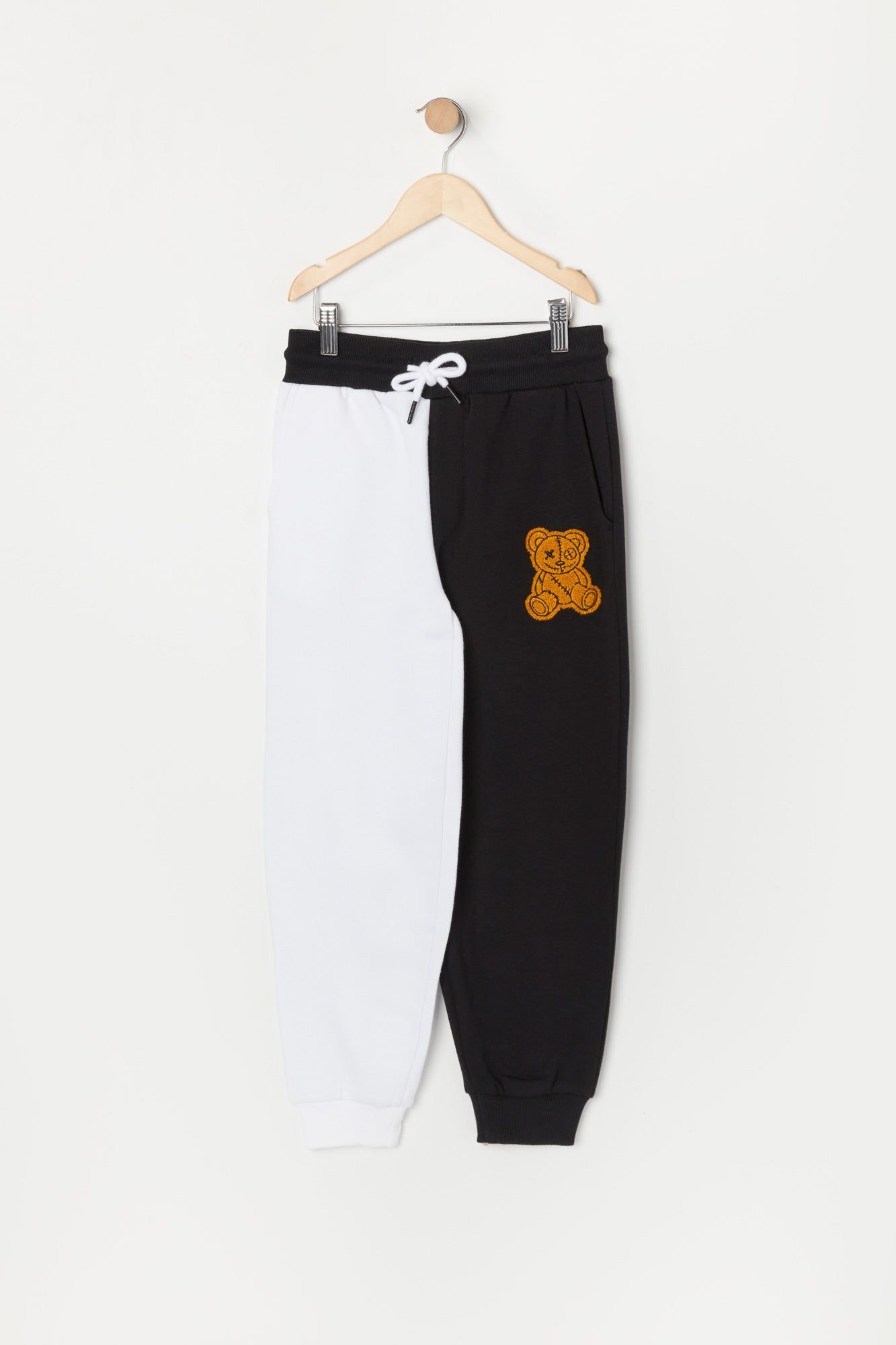 Boys Fleece Split Bear Embroidered Jogger sold by Urban Planet