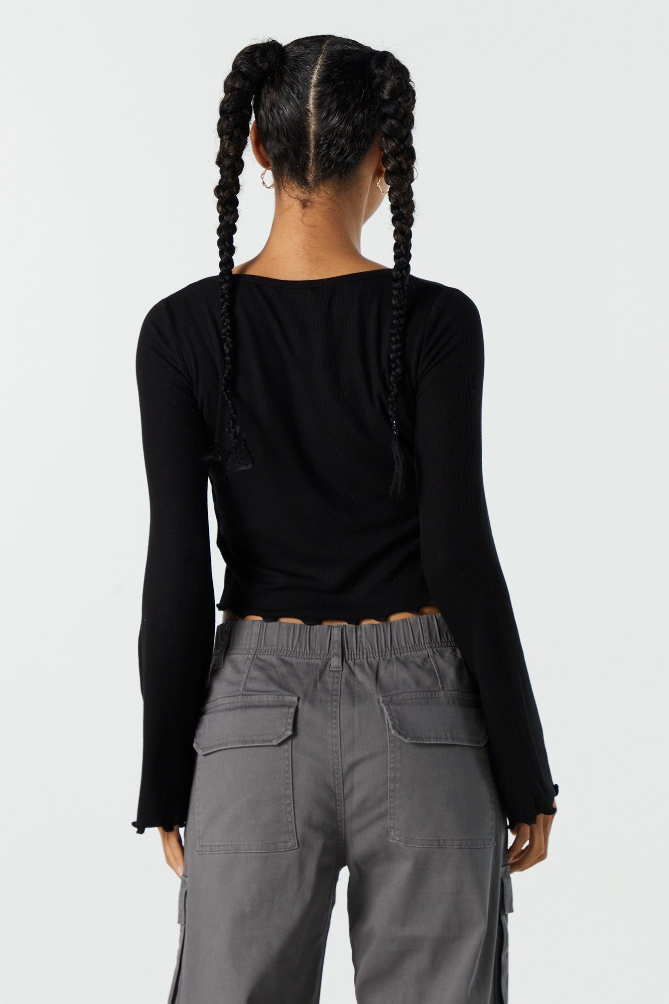 Ribbed Bell Sleeve Long Sleeve Top sold by Urban Planet product image thumbnail 3