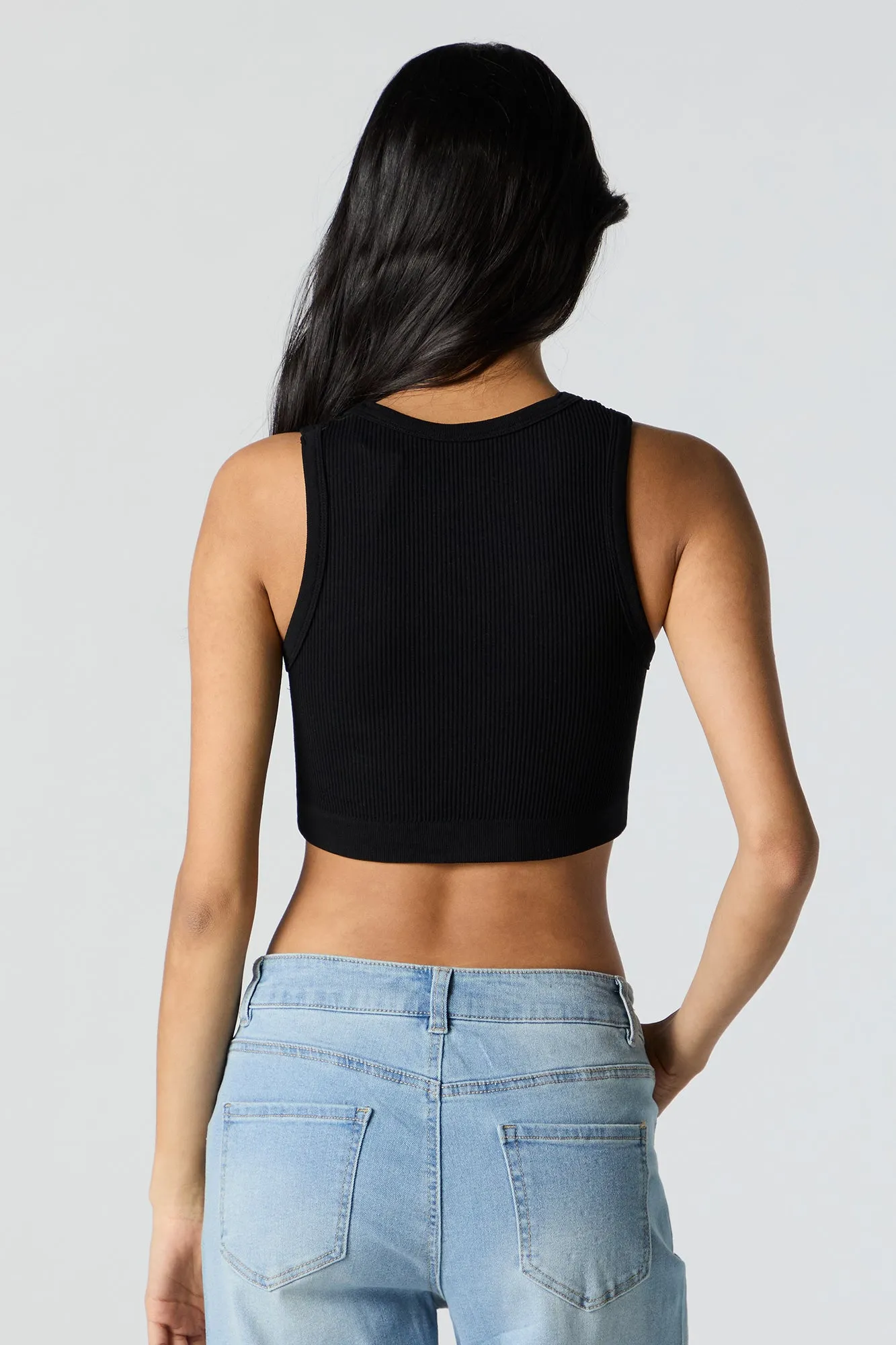 Débardeur ras du cou côtelé court sans couture sold by Urban Planet product image thumbnail 5