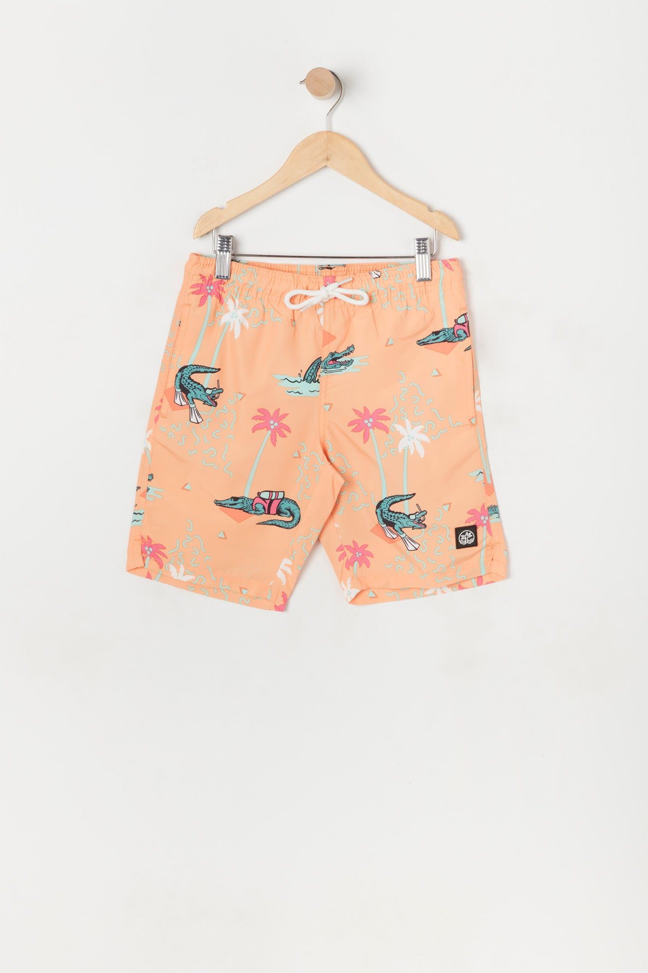 Boys Orange Alligator Print Board Short sold by Urban Planet