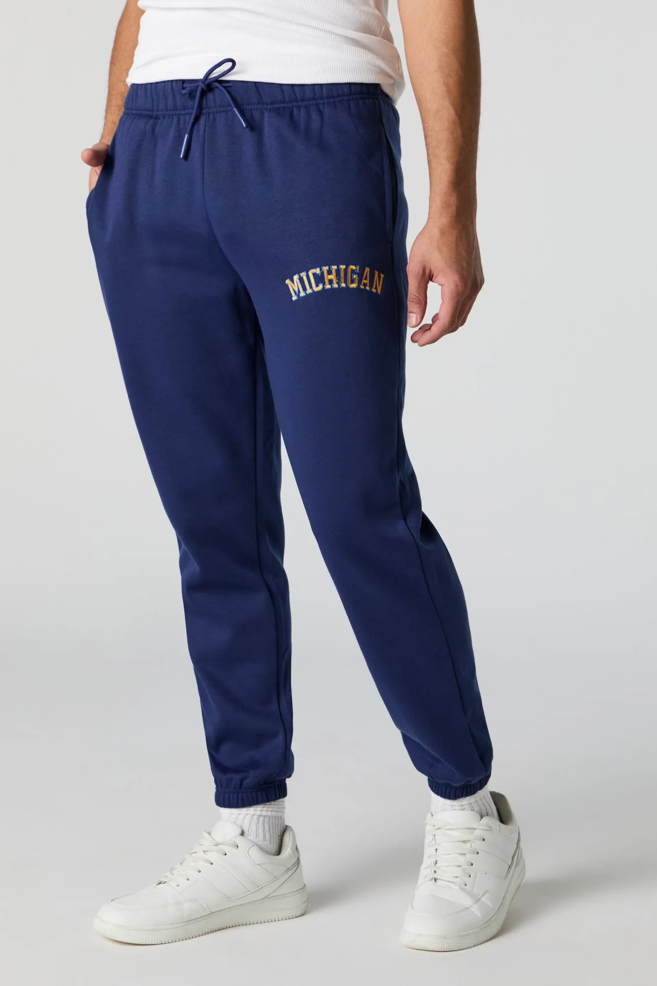 Michigan Embroidered Fleece Jogger sold by Urban Planet