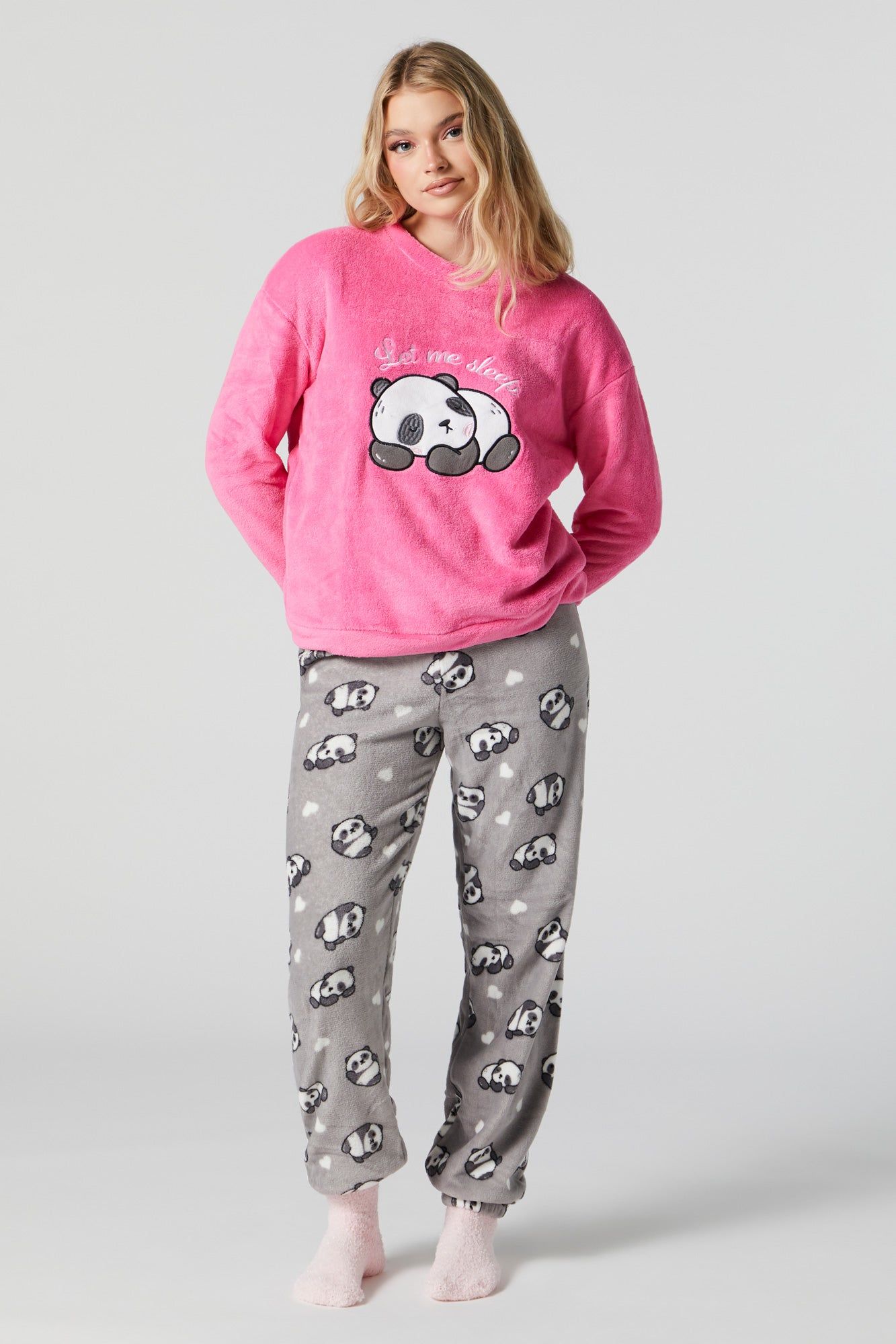 Plush 2 Piece Pajama Set sold by Urban Planet