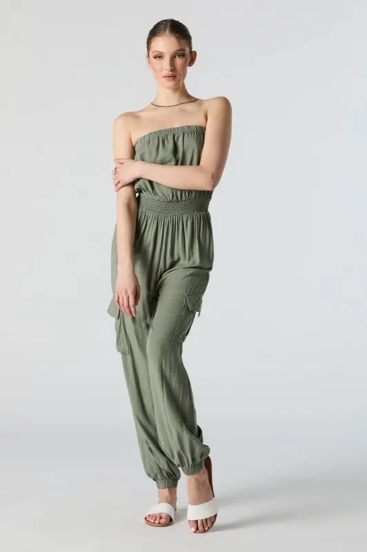 Strapless Cargo Jumpsuit sold by Urban Planet